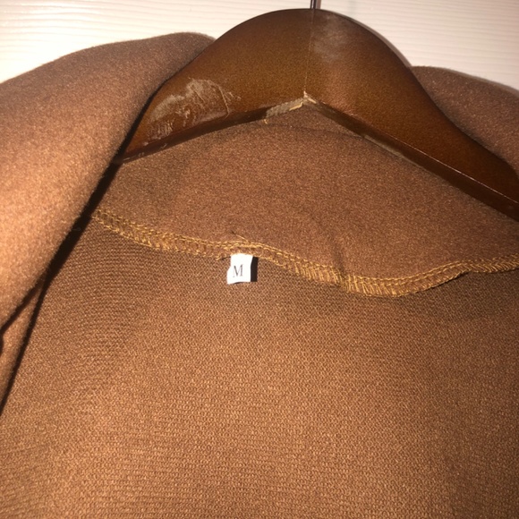 Women's Faux Wool Coat Double Breasted Trench Jacket - Picture 5 of 5